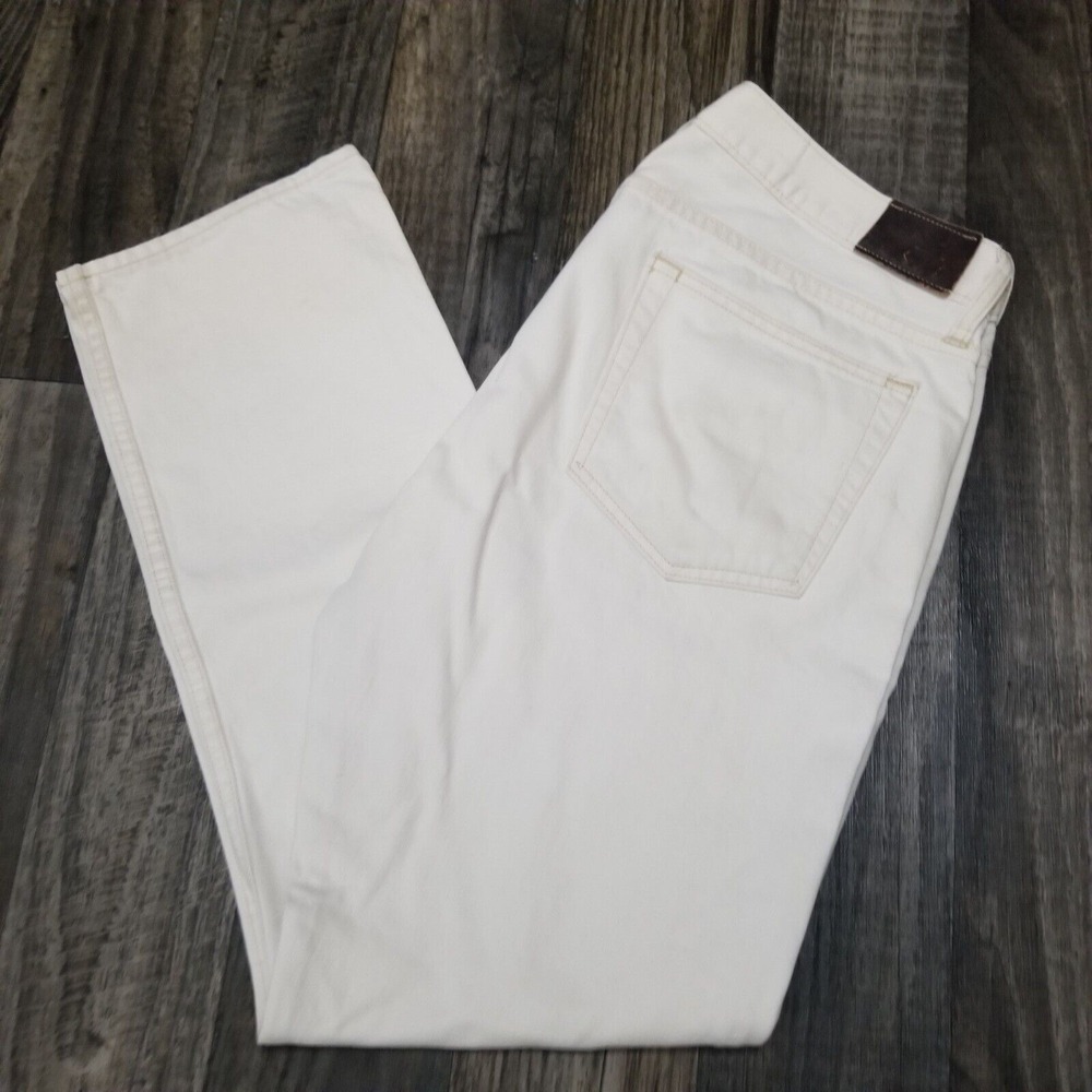 J.Crew Every Stitch Considered 770 Denim Jeans White Preppy 34x32 Discolored